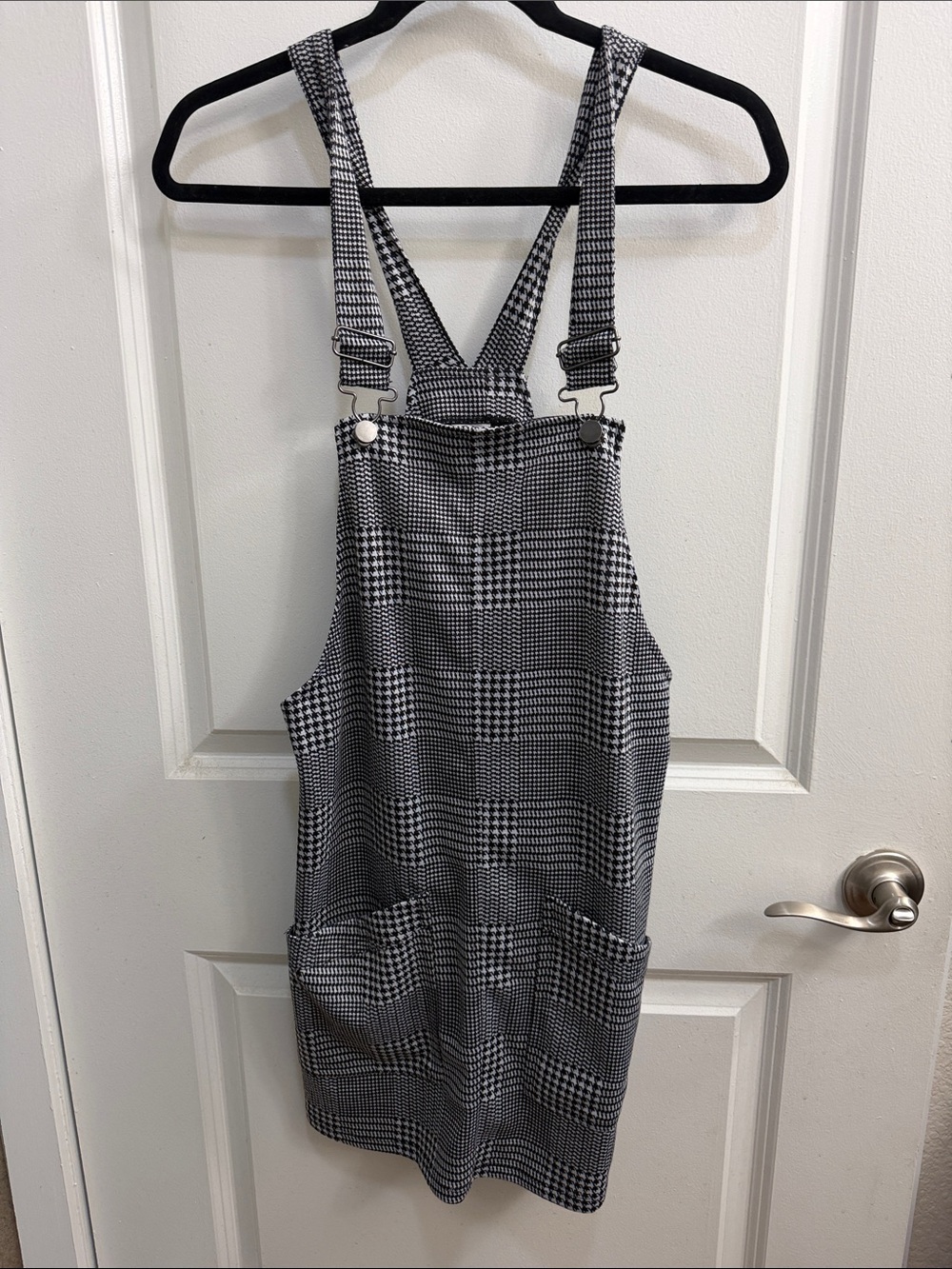 Black and White Check Pinafore Dress